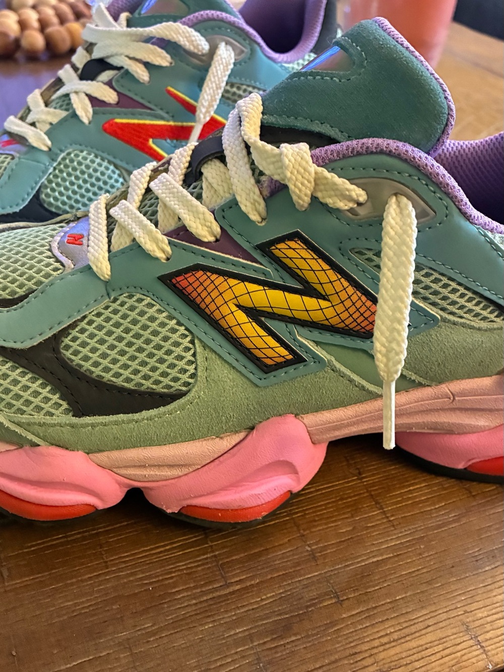 New Balance Men Teal, Pink & Yellow Athletic Sneakers